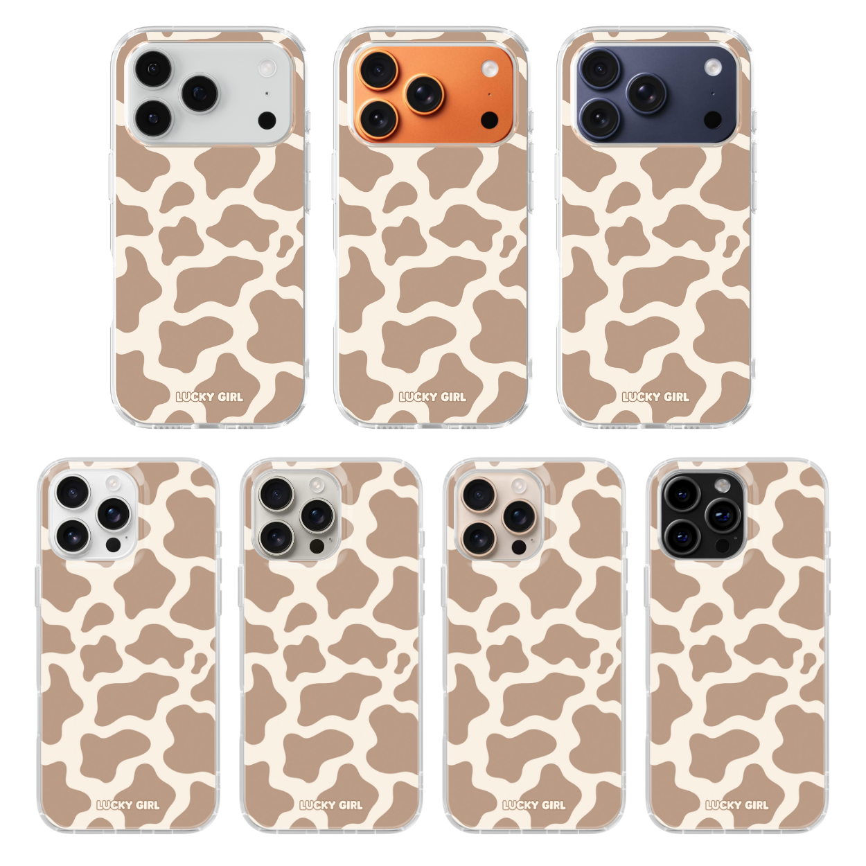 Chestnut Cow Print Clear Case Insert