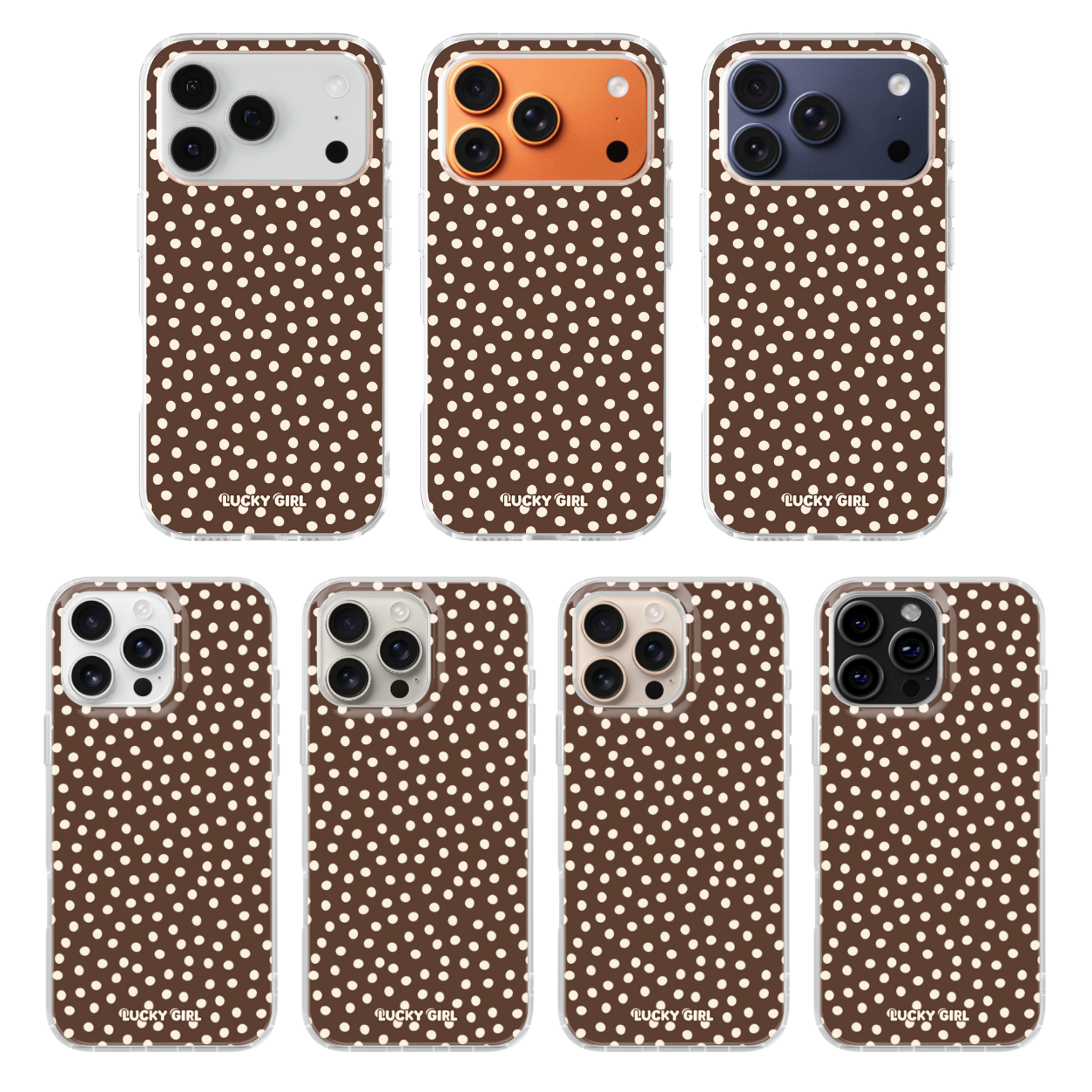 Espresso Dots Clear Case Insert