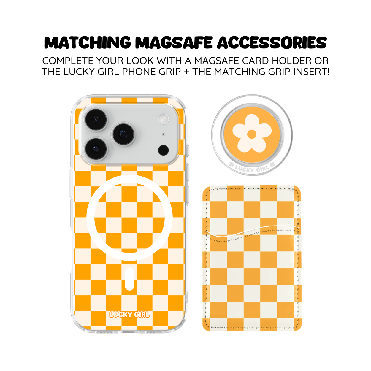 Creamsicle Checkers II Clear Case Insert