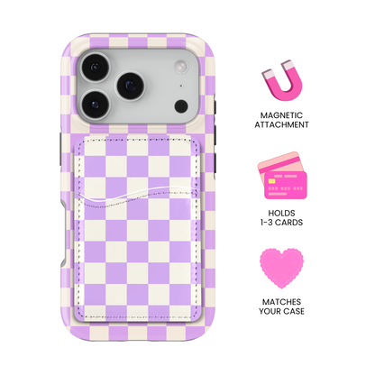 Lavender Checkers II MagSafe Card Holder