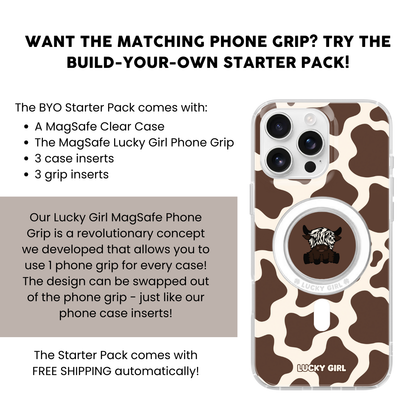 Espresso Cow Print Clear Case Insert
