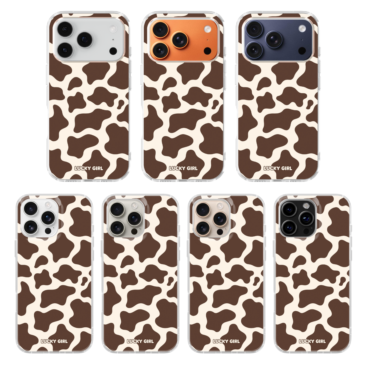 Espresso Cow Print Clear Case Insert