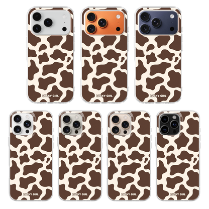 Espresso Cow Print Clear Case Insert
