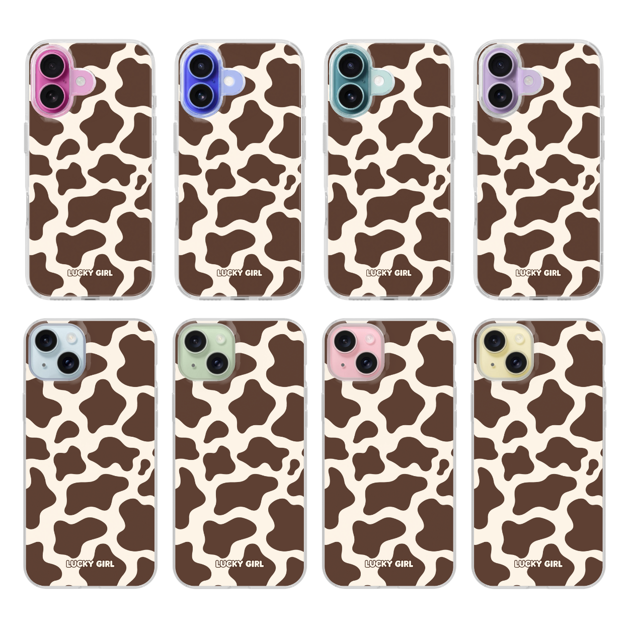 Espresso Cow Print Clear Case Insert