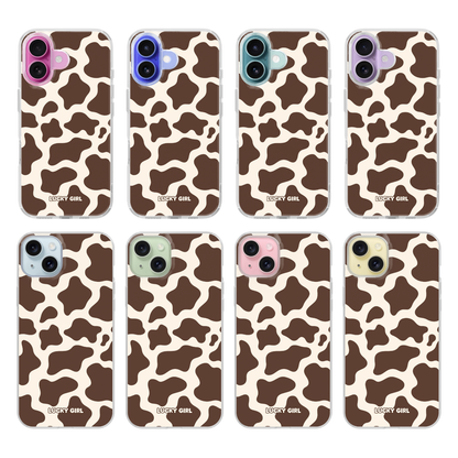 Espresso Cow Print Clear Case Insert