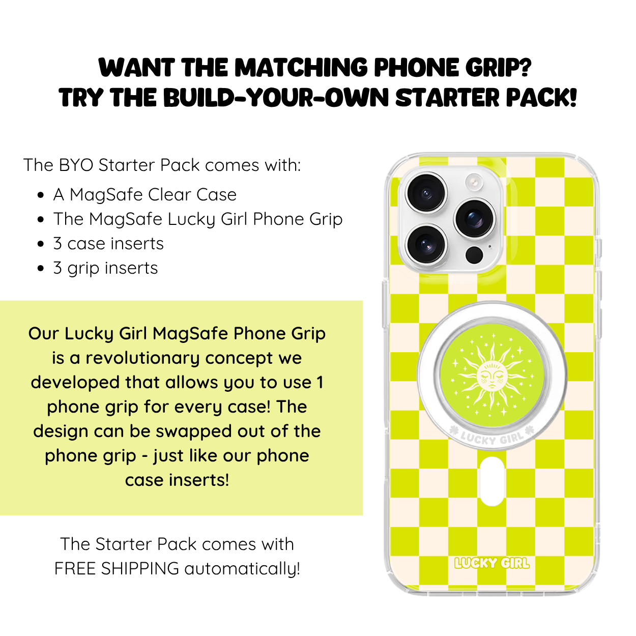 Electric Lime Checkers II Clear Case Insert