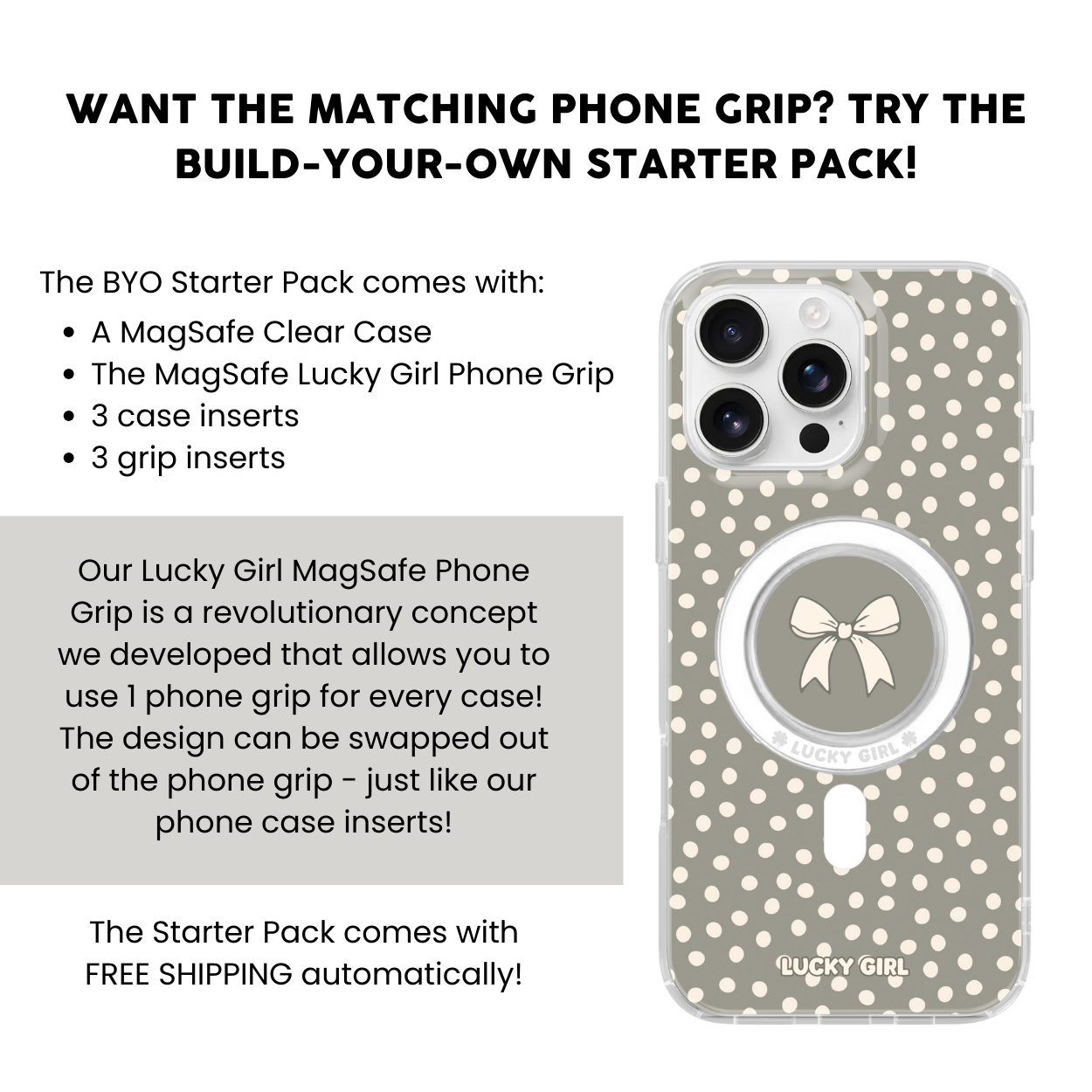 River Rock Dots Clear Case Insert