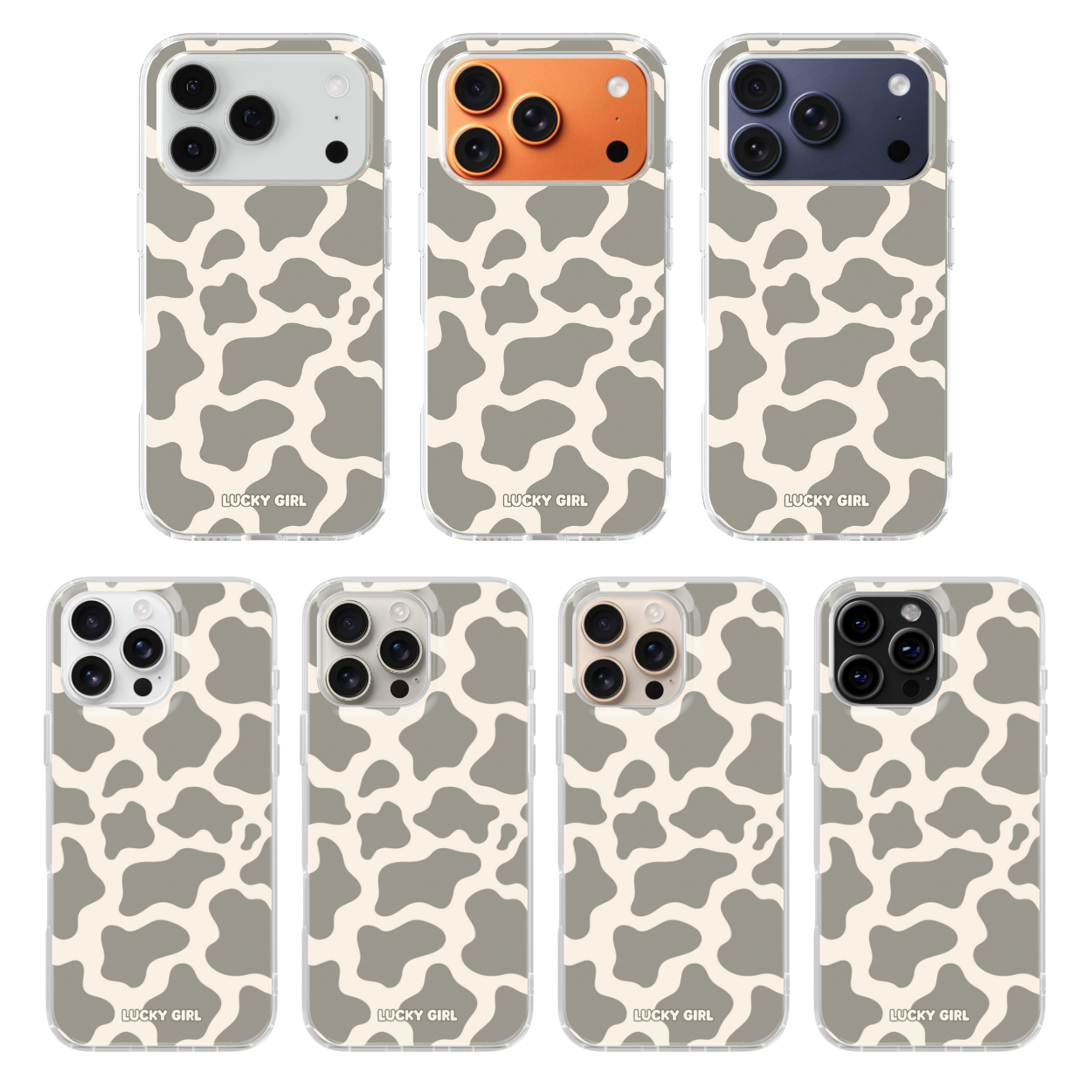 River Rock Cow Print Clear Case Insert