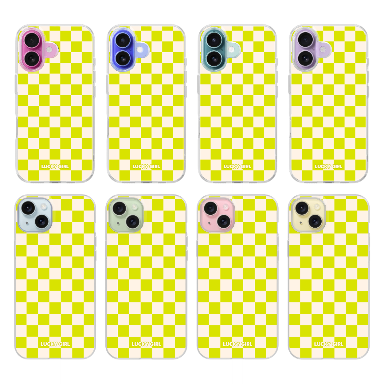 Electric Lime Checkers II Clear Case Insert