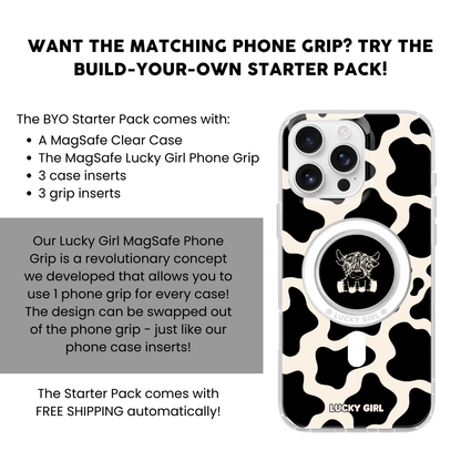 Onyx Cow Print Clear Case Insert