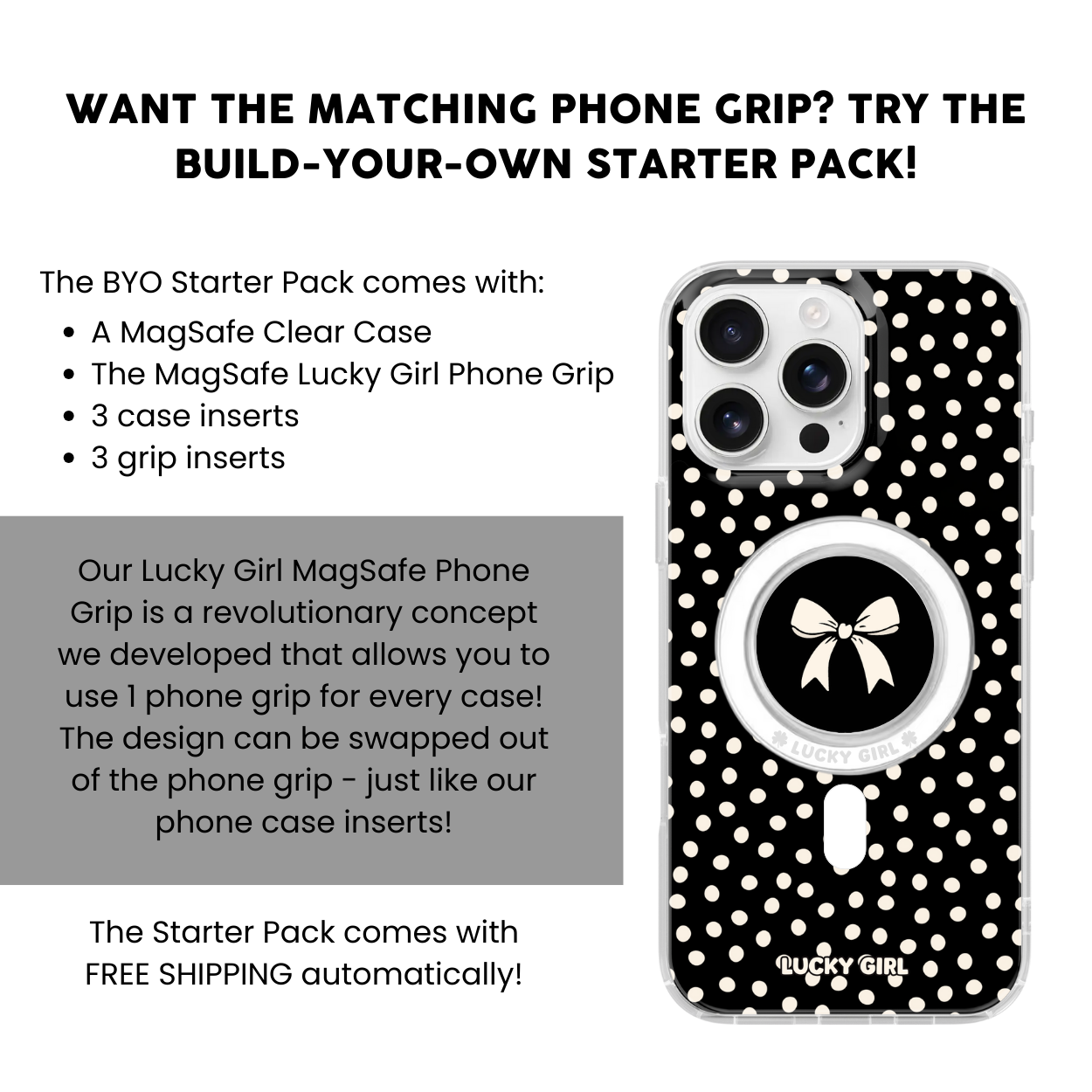 Onyx Dots Clear Case Insert