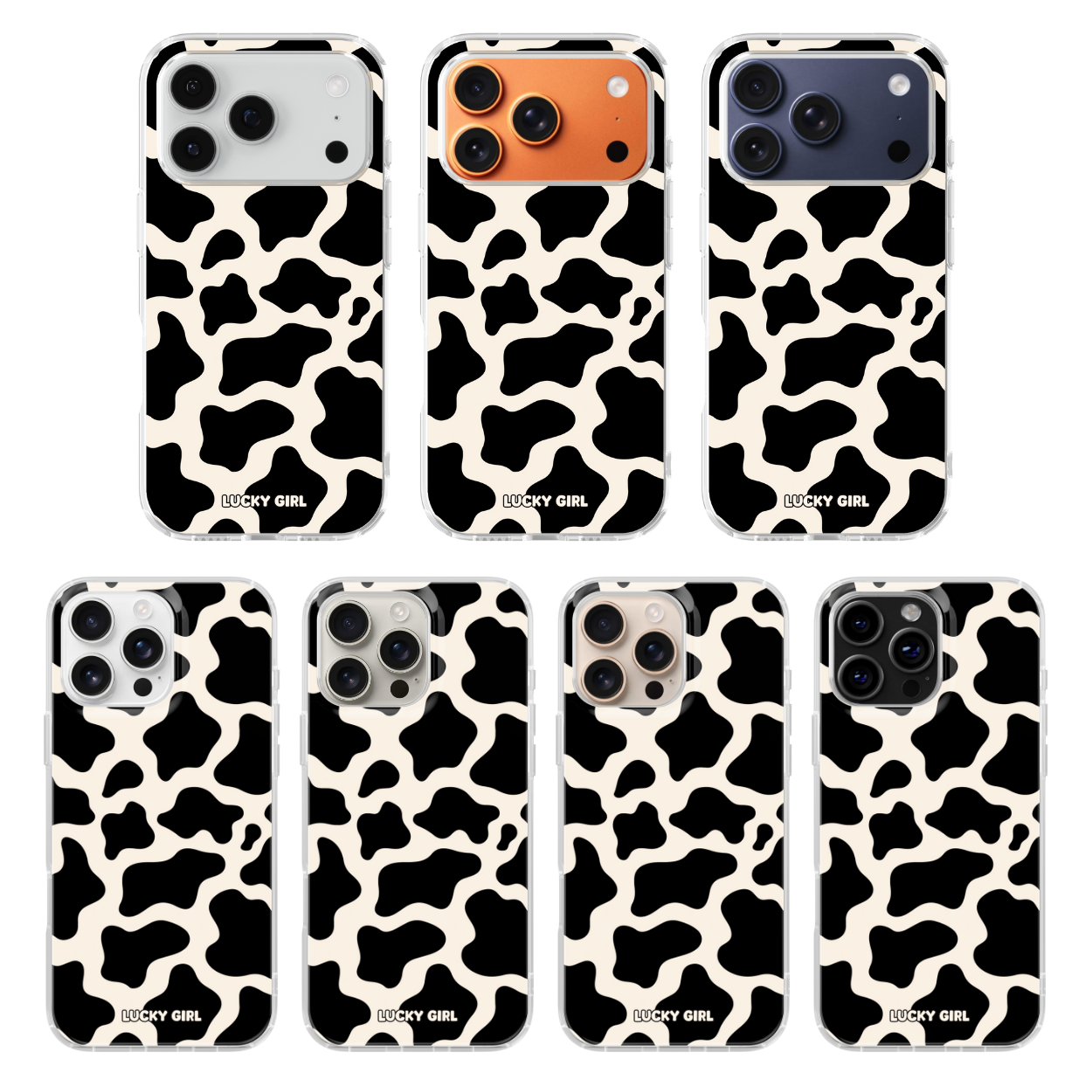 Onyx Cow Print Clear Case Insert