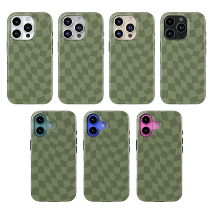 Moss Wavy Checkers MagSafe Phone Case