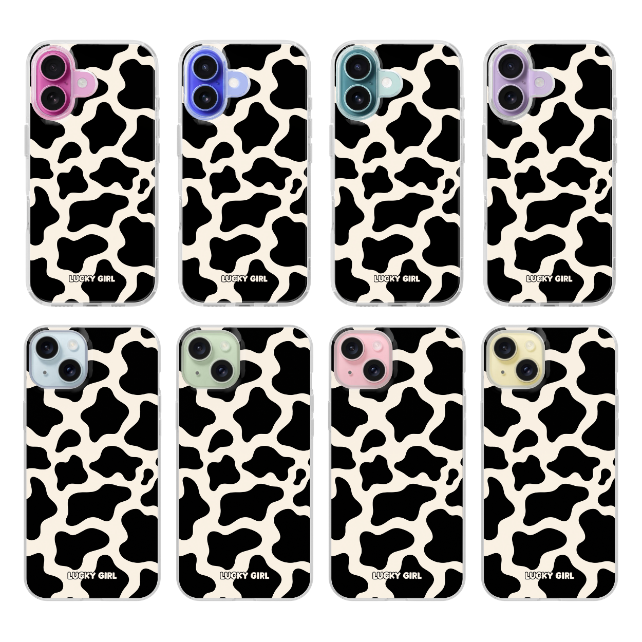 Onyx Cow Print Clear Case Insert