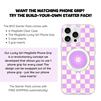 Lavender Checkers II Clear Case Insert
