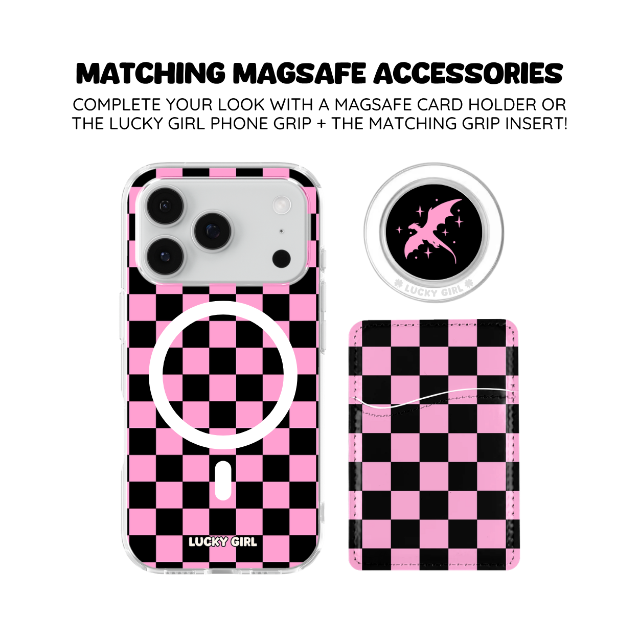 Bubblegum Checkers Clear Case Insert
