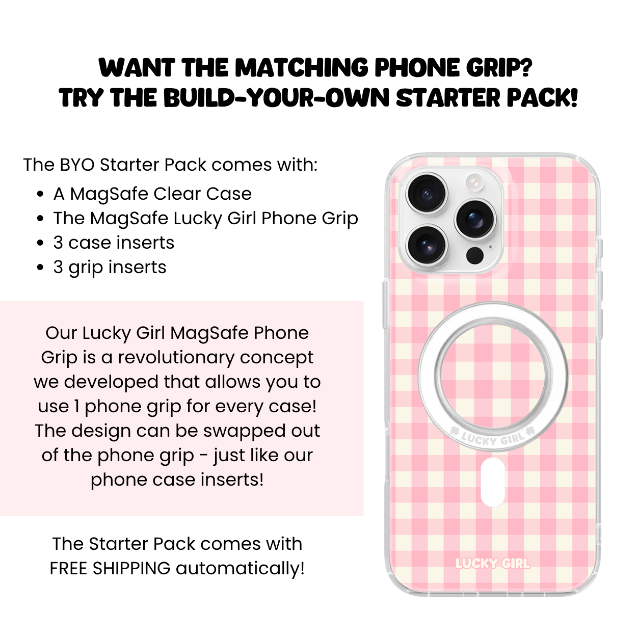 Cupcake Gingham Clear Case Insert