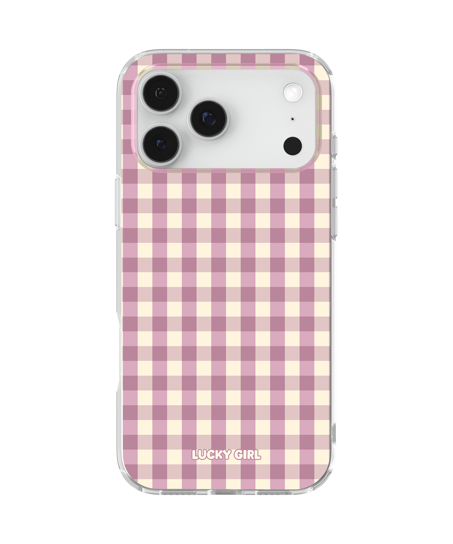 Plum Gingham Clear Case Insert