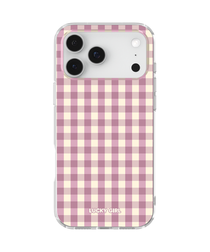 Plum Gingham Clear Case Insert