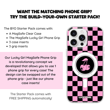 Bubblegum Checkers Clear Case Insert