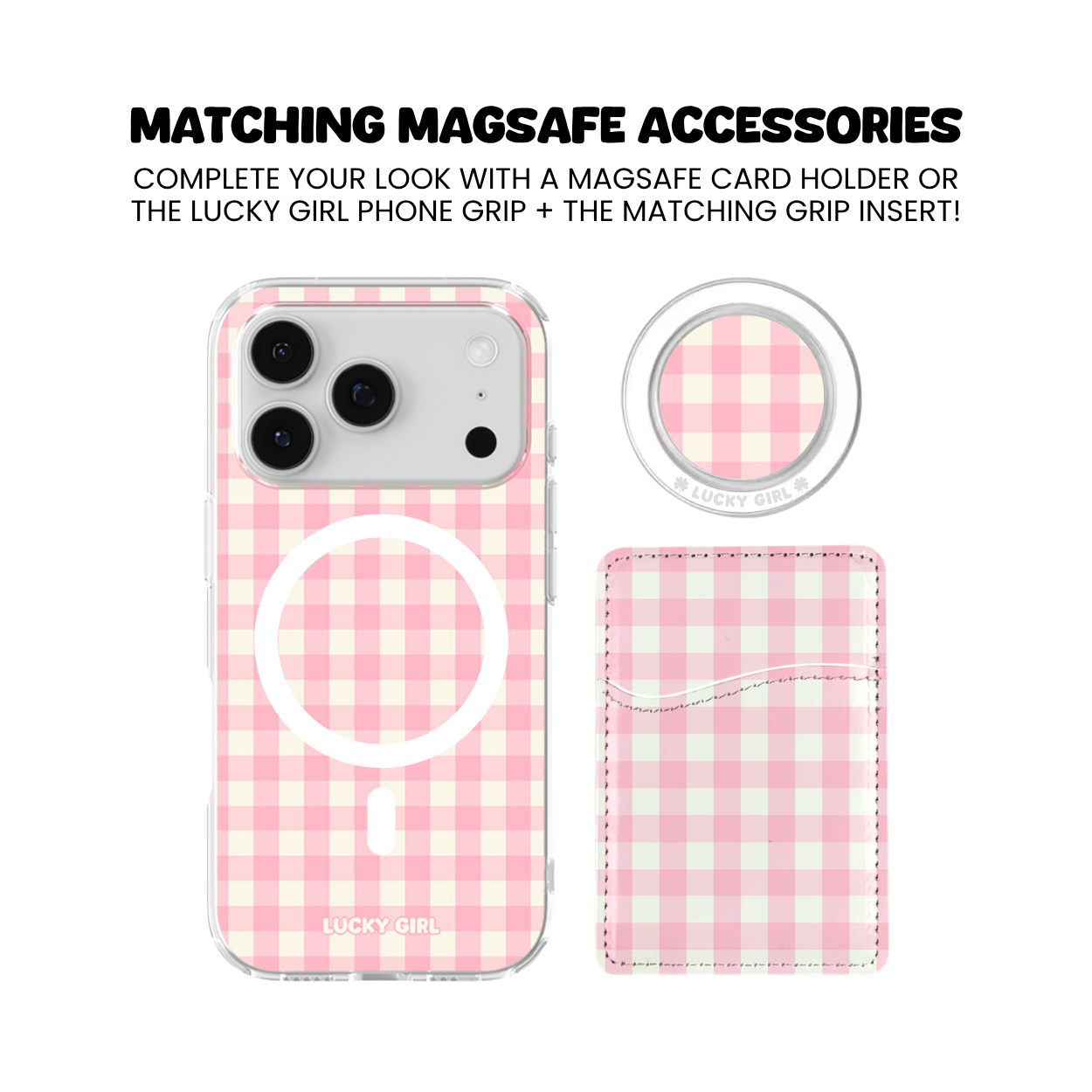 Cupcake Gingham Clear Case Insert