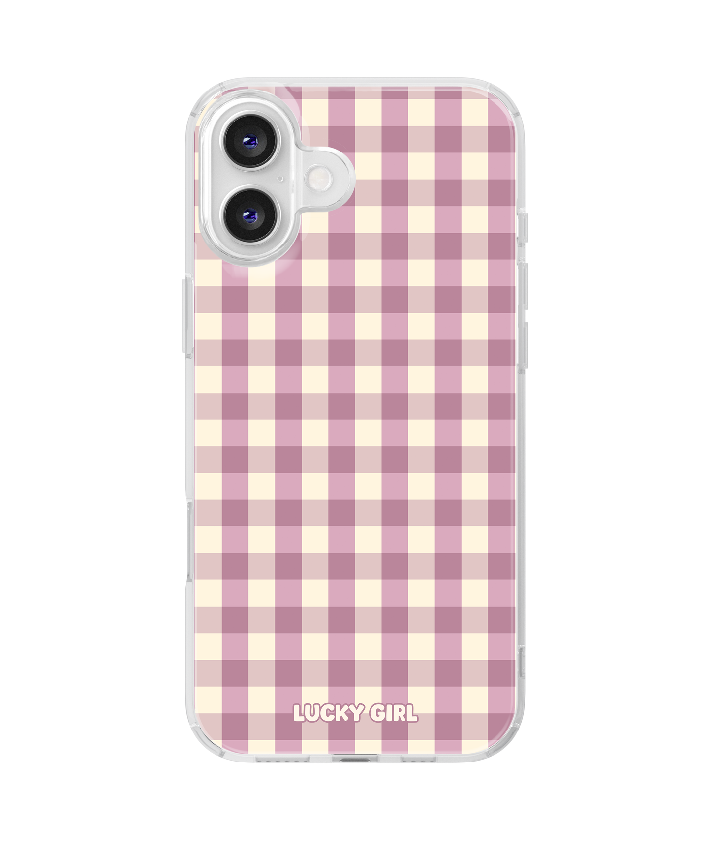 Plum Gingham Clear Case Insert