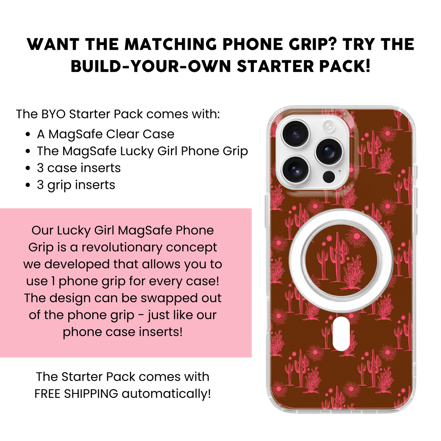 Prickly Pink Clear Case Insert