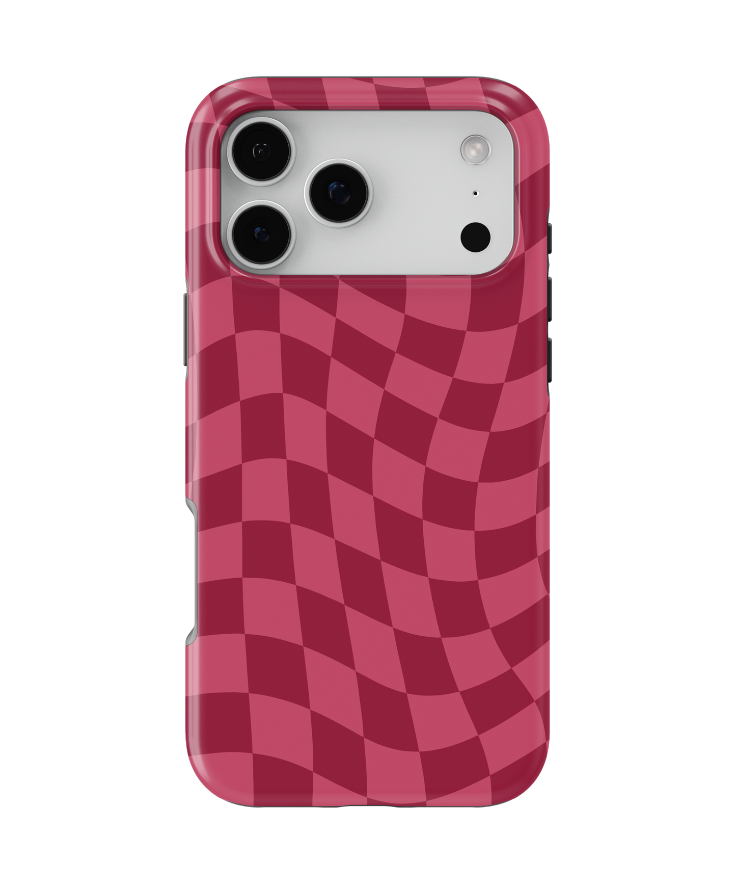 Black Cherry Wavy Checkers MagSafe Phone Case
