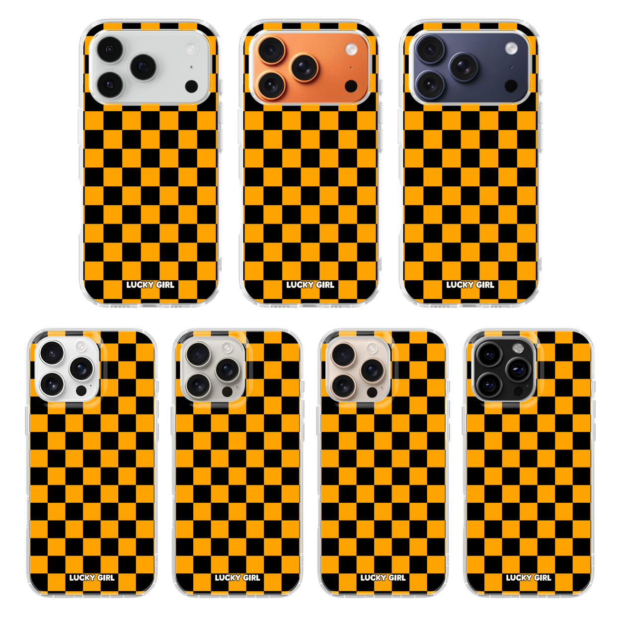 Creamsicle Checkers Clear Case Insert