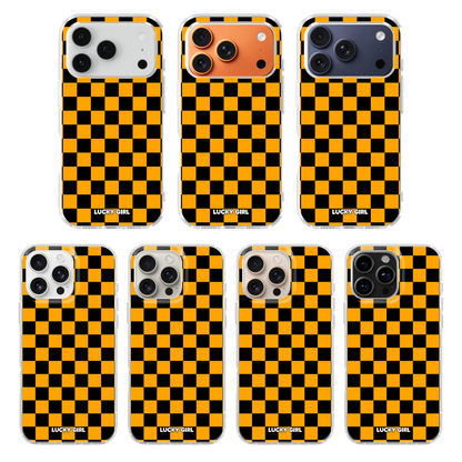 Creamsicle Checkers Clear Case Insert