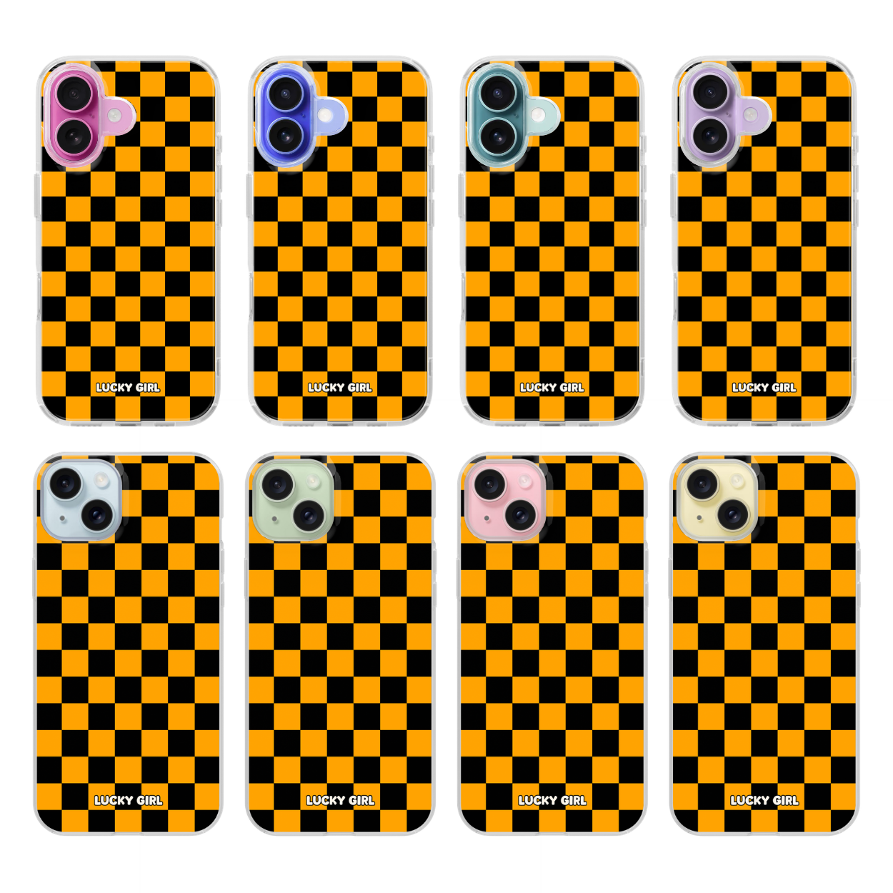 Creamsicle Checkers Clear Case Insert