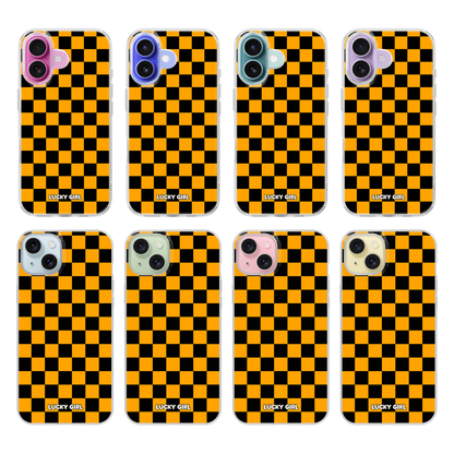 Creamsicle Checkers Clear Case Insert
