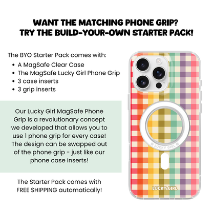 Rainbow Gingham Clear Case Insert