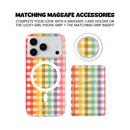 Rainbow Gingham Clear Case Insert