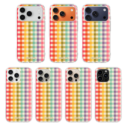 Rainbow Gingham Clear Case Insert
