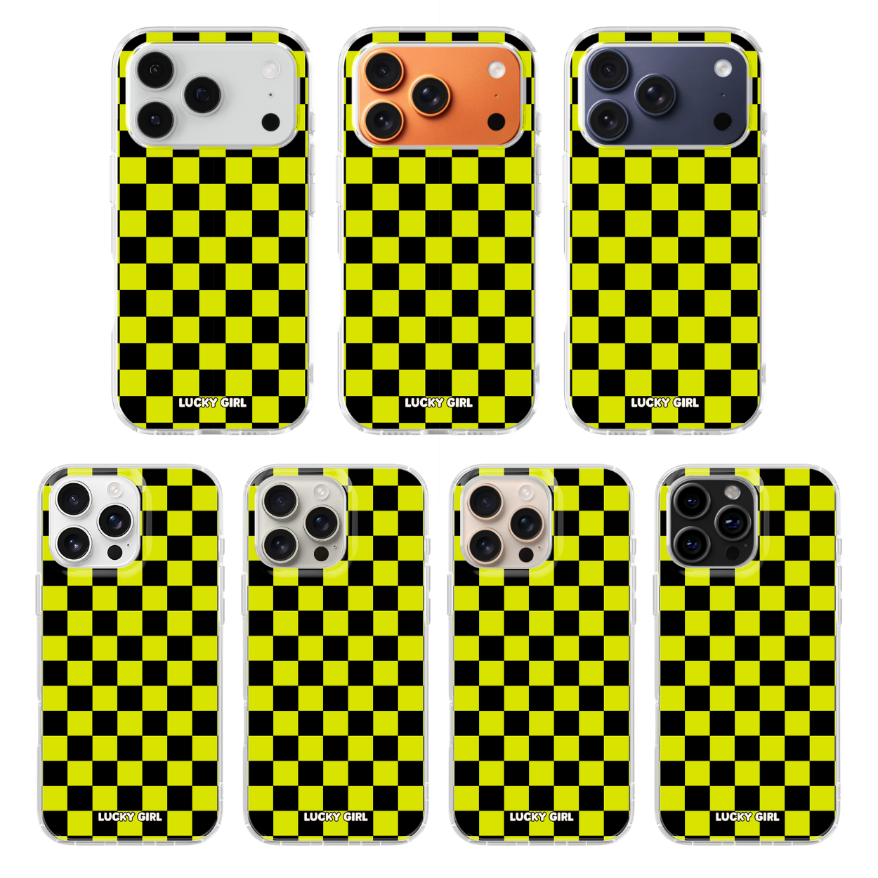 Electric Lime Checkers Clear Case Insert