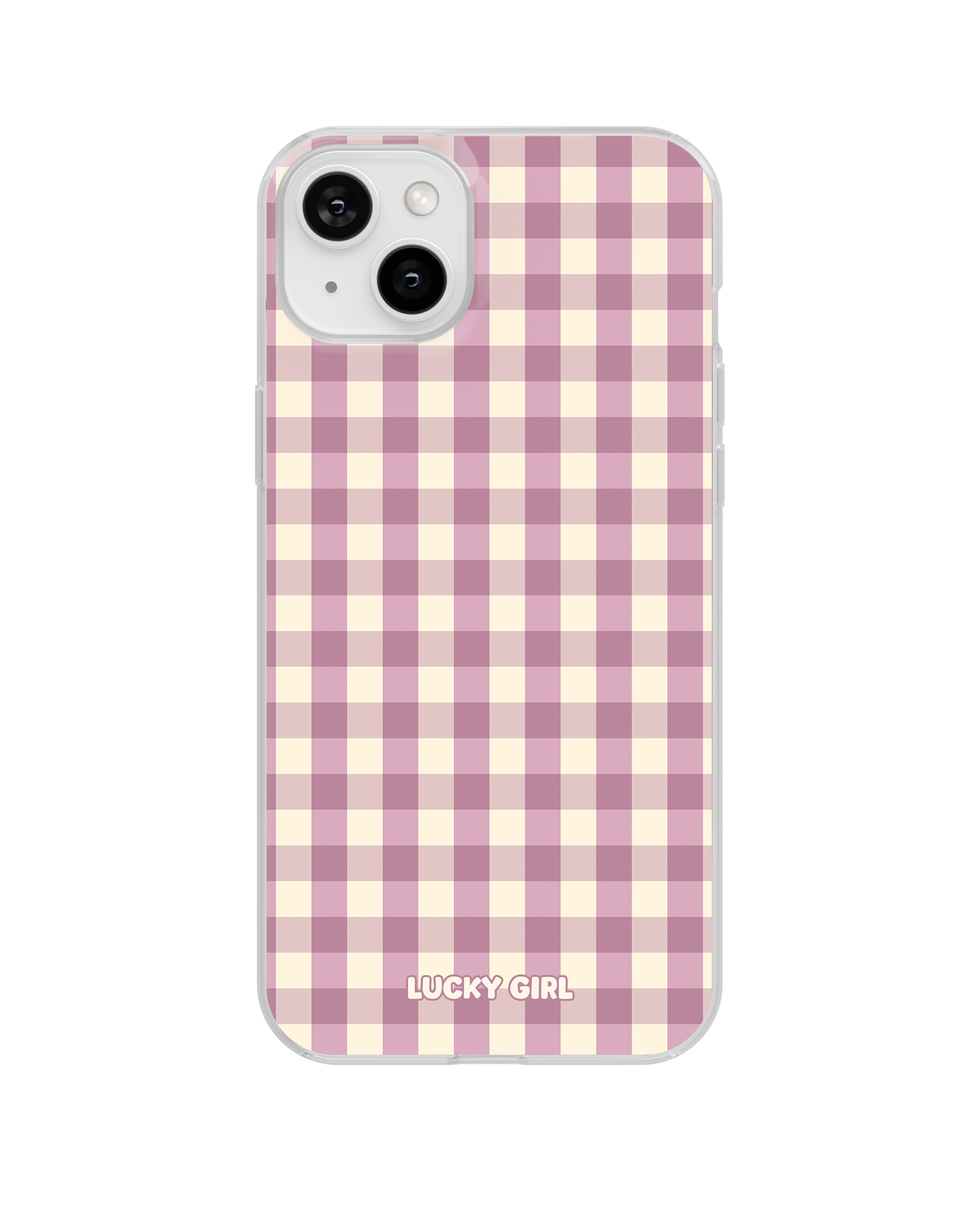 Plum Gingham Clear Case Insert