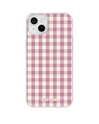 Plum Gingham Clear Case Insert