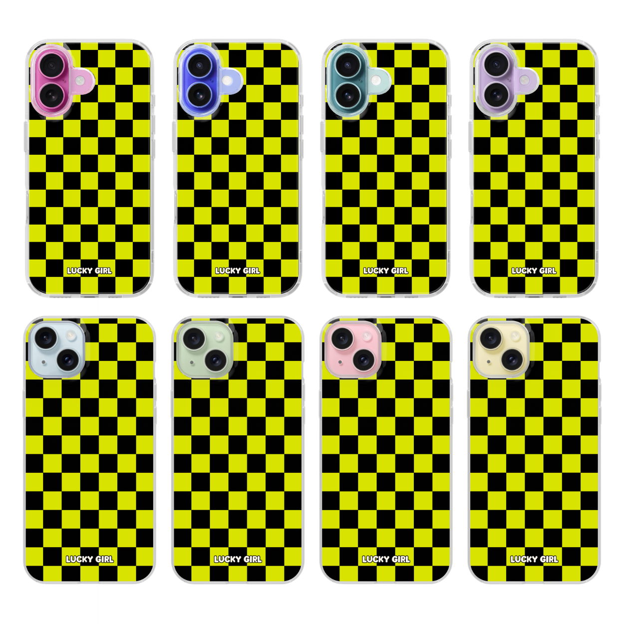 Electric Lime Checkers Clear Case Insert
