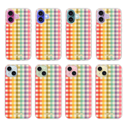 Rainbow Gingham Clear Case Insert