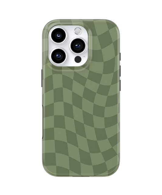 Moss Wavy Checkers MagSafe Phone Case