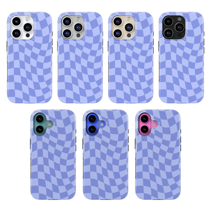 Bluebell Wavy Checkers MagSafe Phone Case