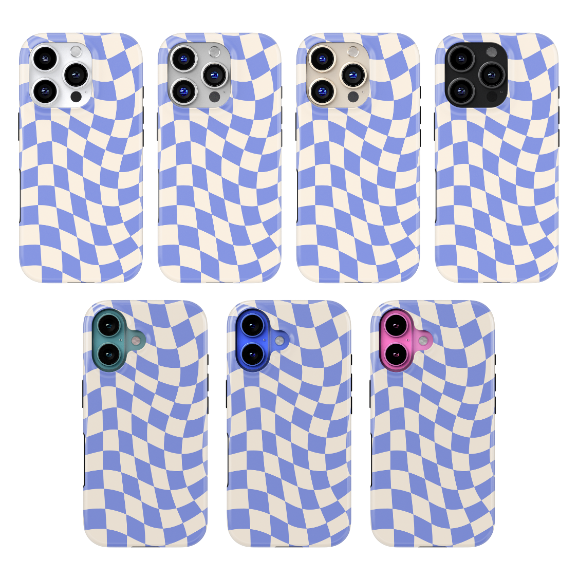 Bluebell Wavy Checkers II MagSafe Phone Case