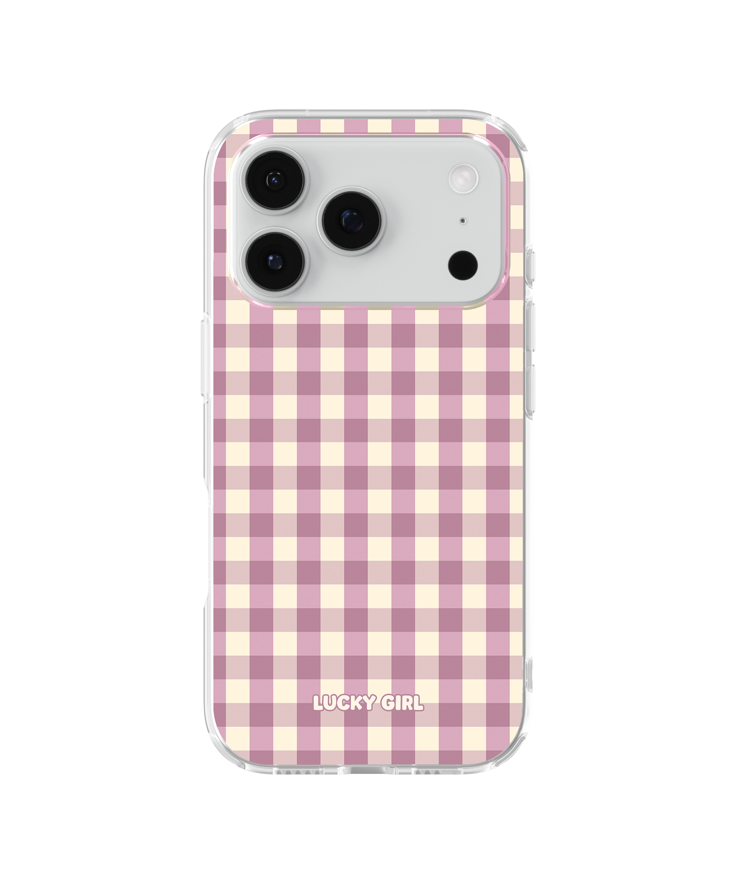 Plum Gingham Clear Case Insert
