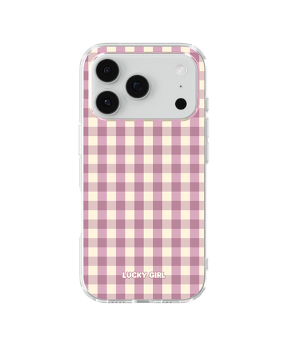 Plum Gingham Clear Case Insert