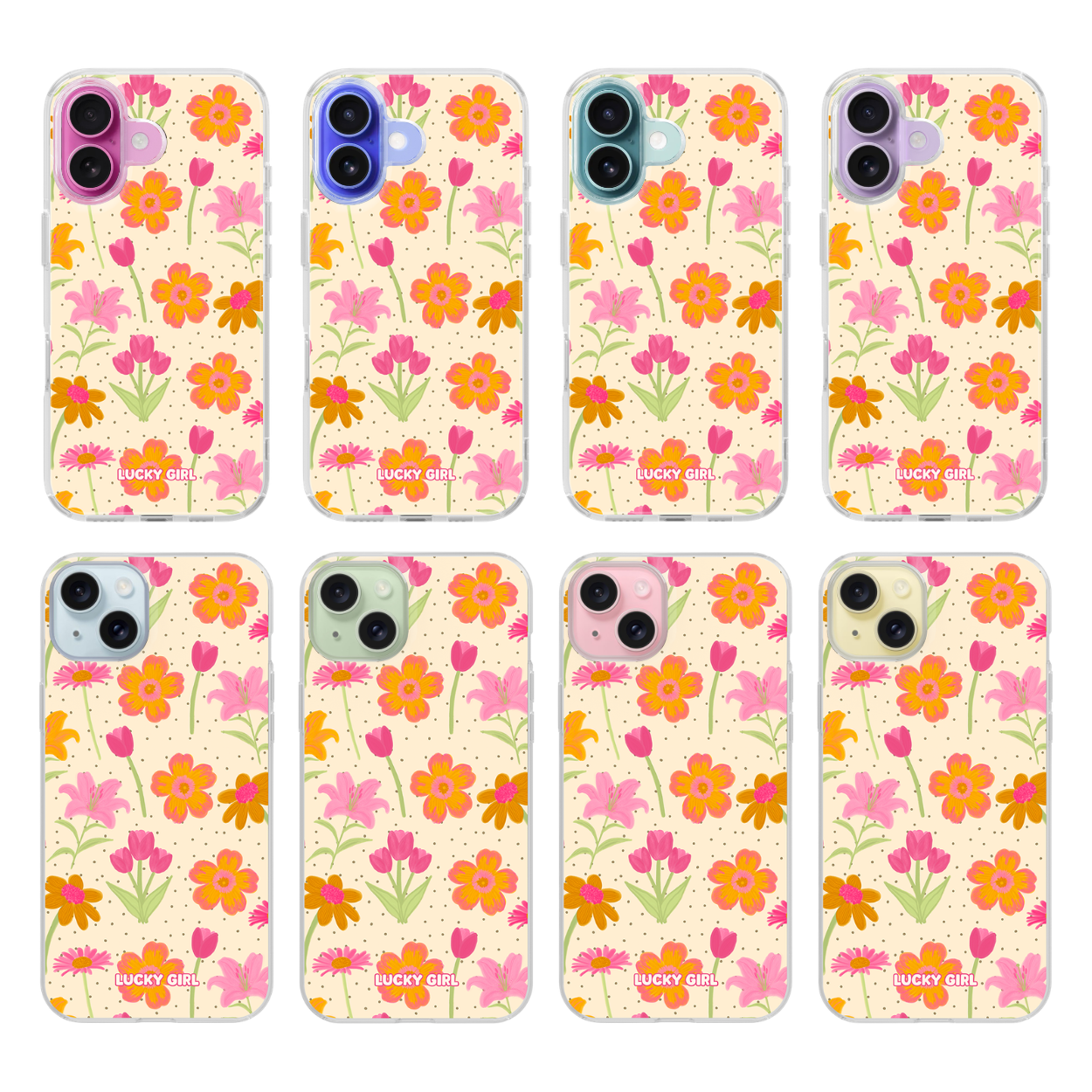 Polka Petals Clear Case Insert