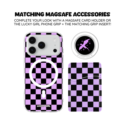Lavender Checkers Clear Case Insert