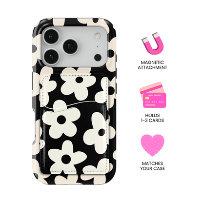 Onyx Big Blooms MagSafe Card Holder