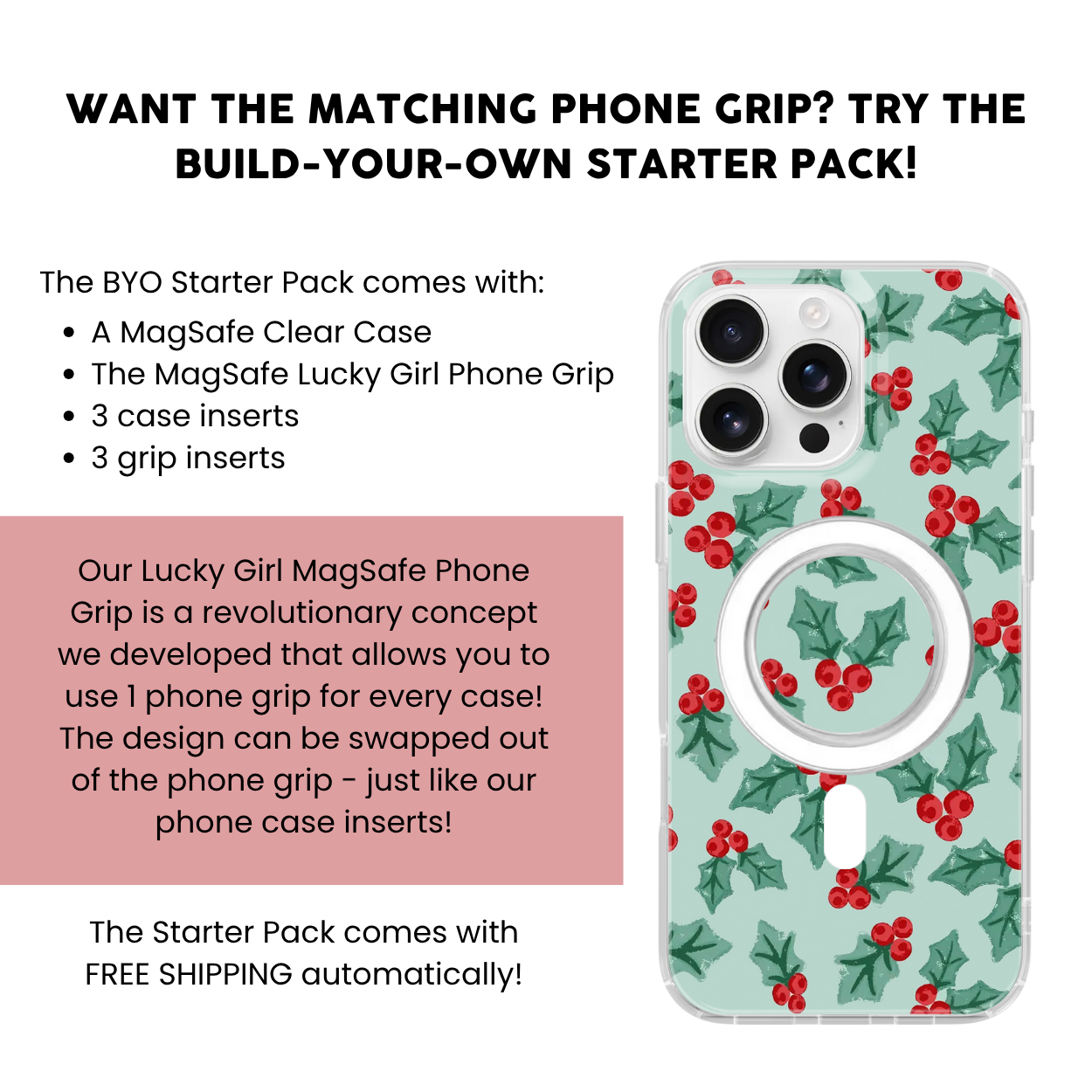 Holly Jolly Clear Case Insert