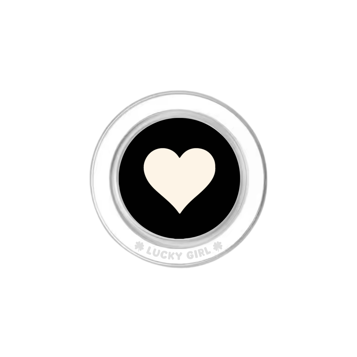 Onyx Heart Phone Grip Insert